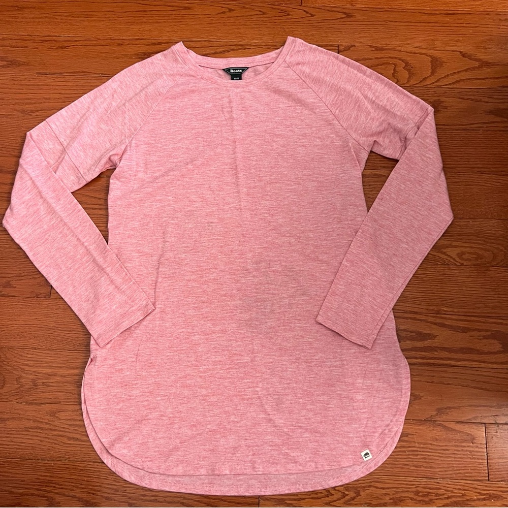 Roots Basic Pink Long Sleeve Top - Size Medium